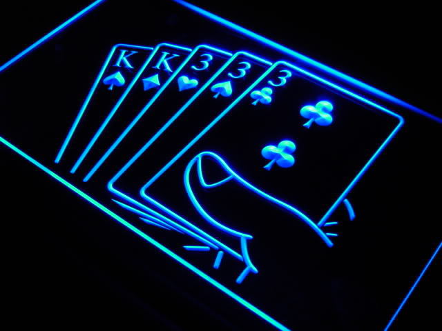 Full House Poker Gamble Game Room NEW Light Sign